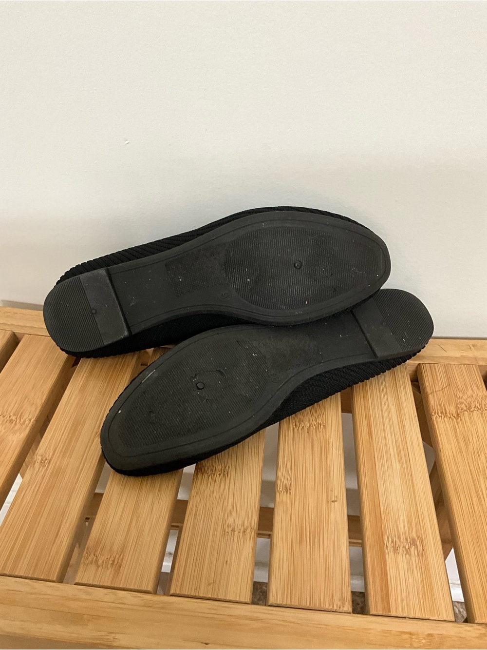 Danskin Black Ribbed Knit Slip-On Flats - Picture 6 of 6